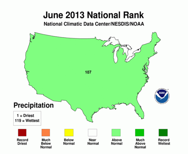 US Has 13th Wettest June