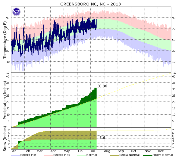 2013 Temperature and Precipitation Trends in GSO